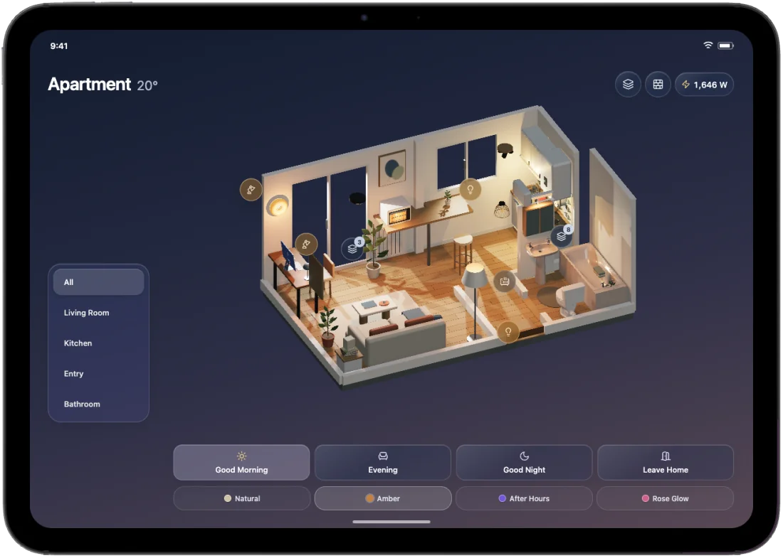 Apartment interface on iPad