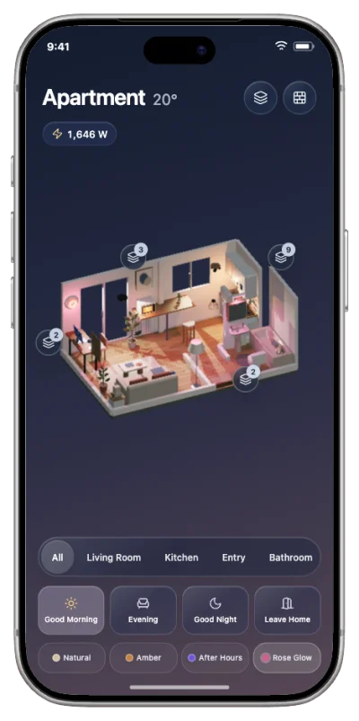 Apartment interface on iPhone
